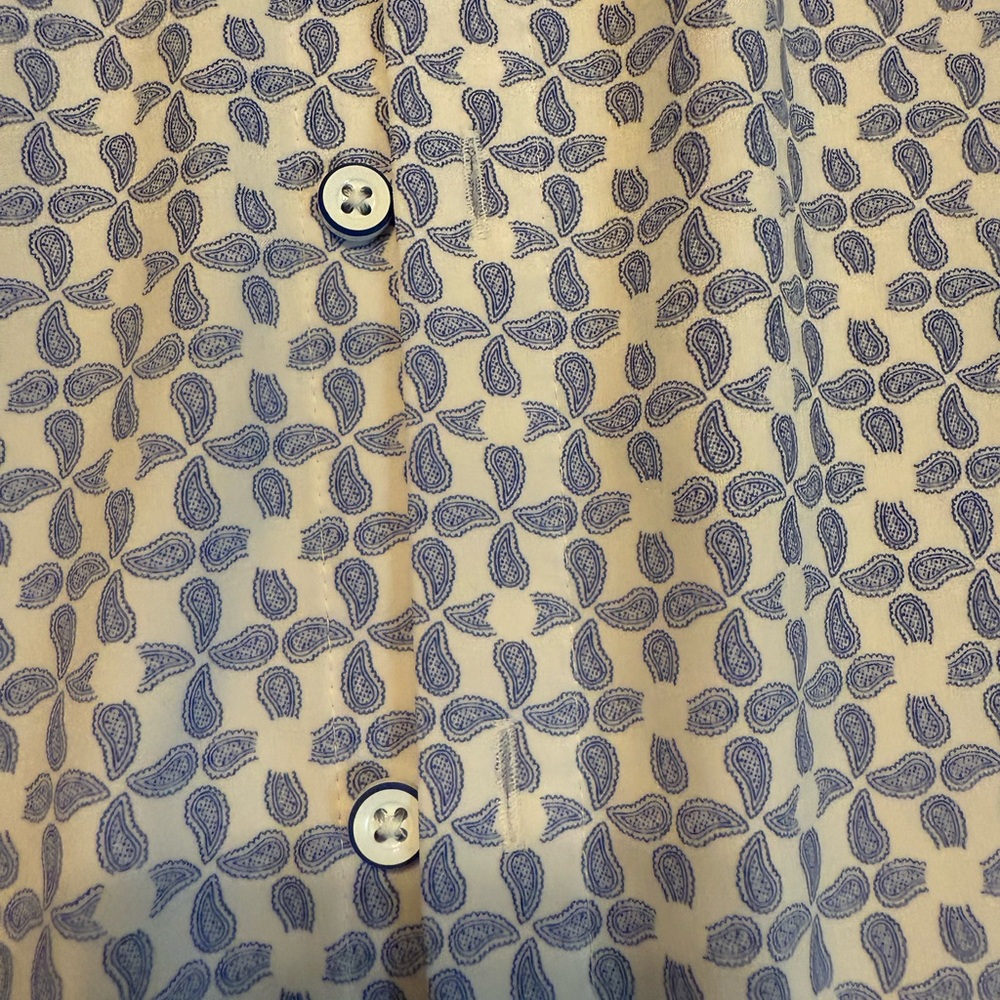 Mizzen+Main Blue and White Casual Button Down